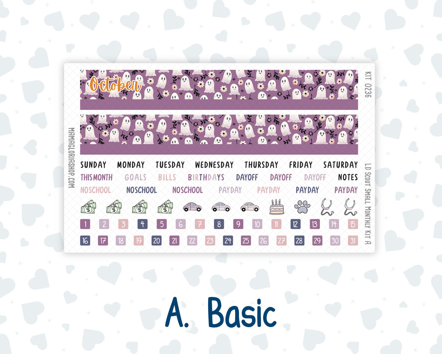 Kit 0236 - Laurel Denise The Scout Planner Small - Monthly Kit - October - Sweet & Spooky