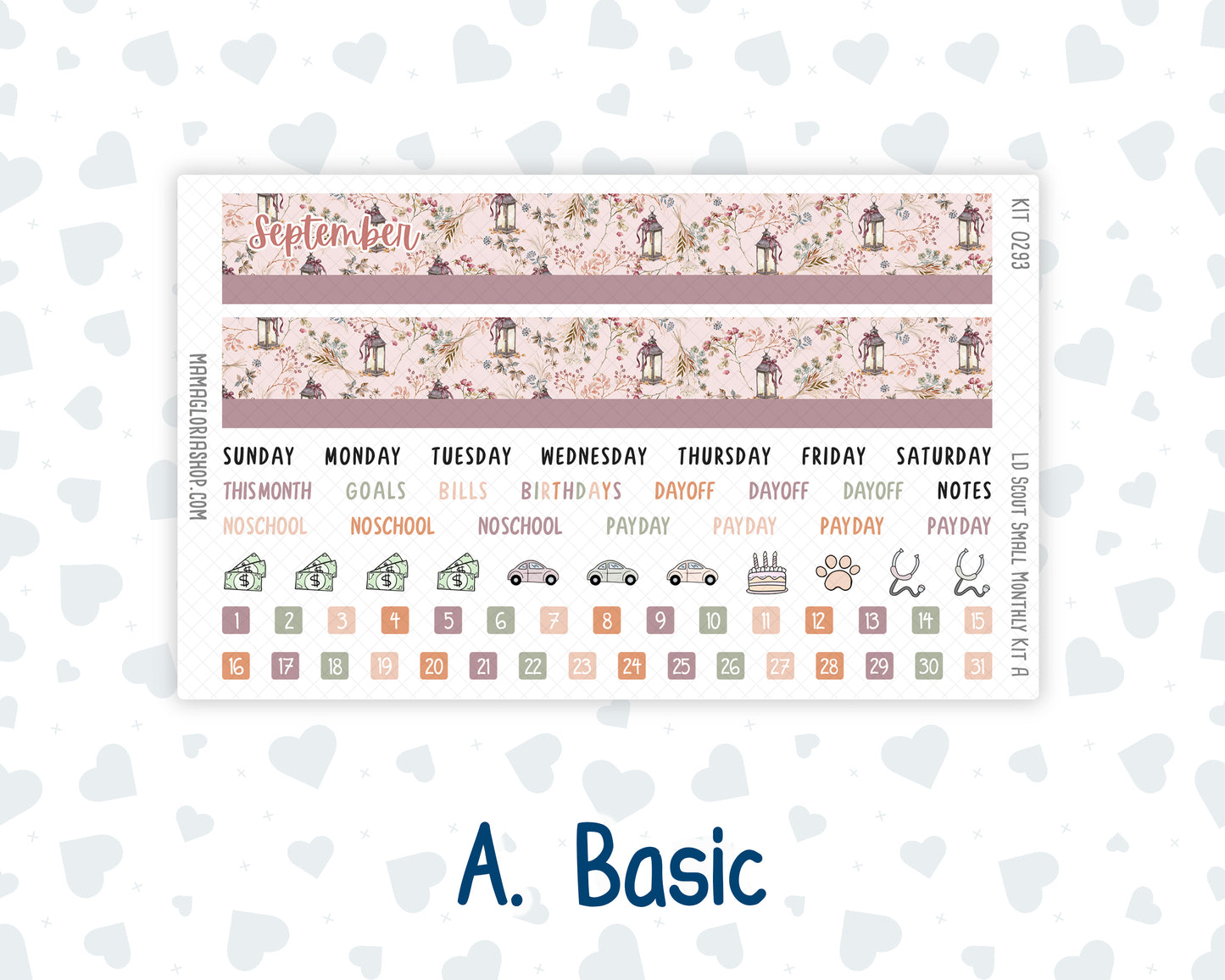 Kit 0293 - Laurel Denise The Scout Planner Small - Monthly Kit - September - Fleur de Provence