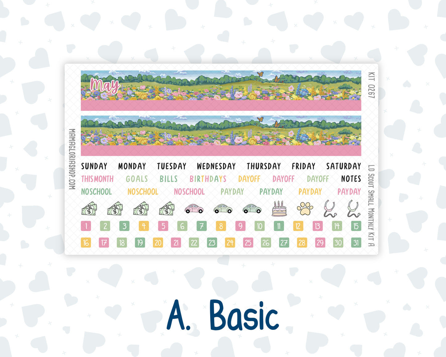 Kit 0267 - Laurel Denise The Scout Planner Small - Monthly Kit - May - Flowers For Mama