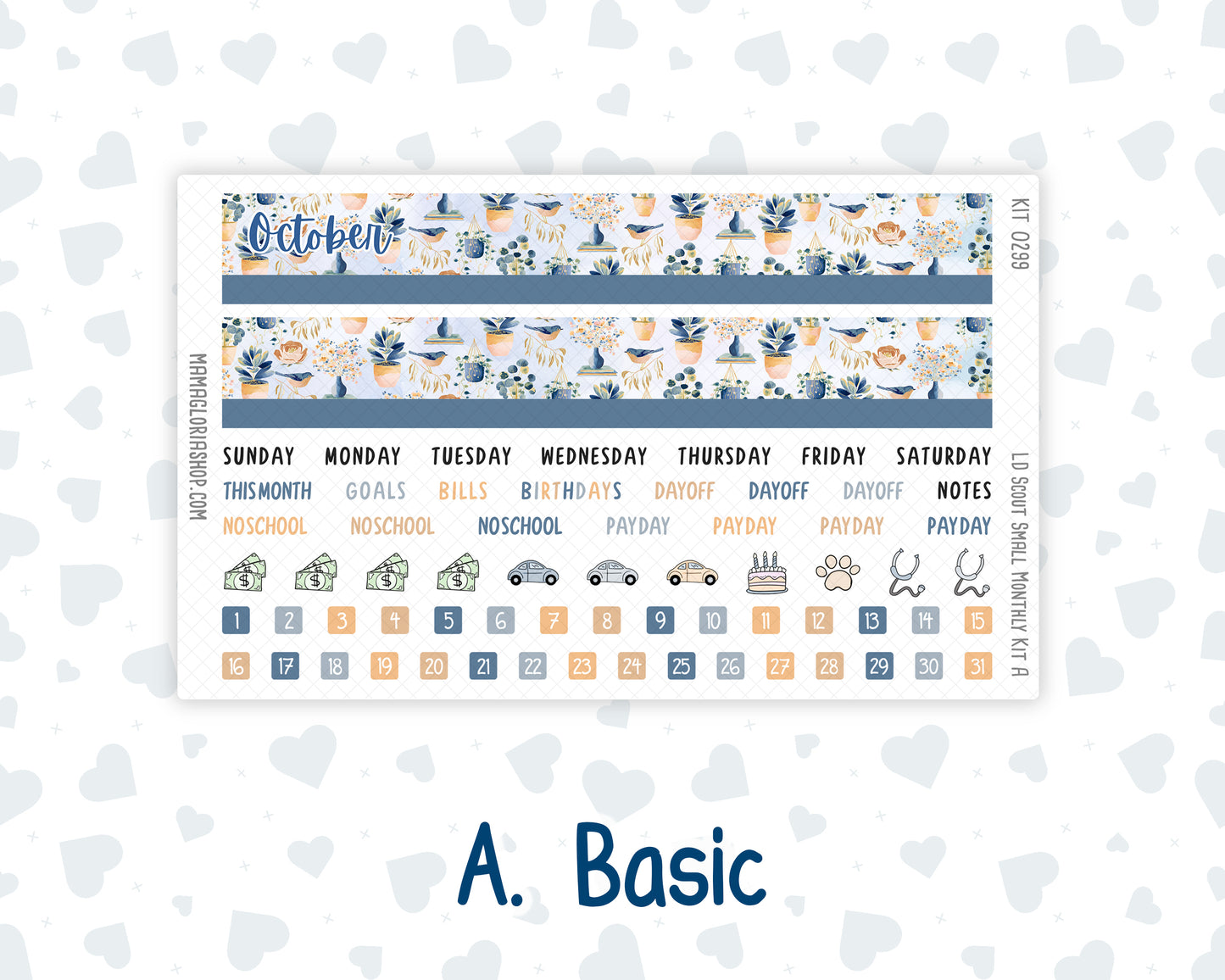 Kit 0299 - Laurel Denise The Scout Planner Small - Monthly Kit - October - Book Nook