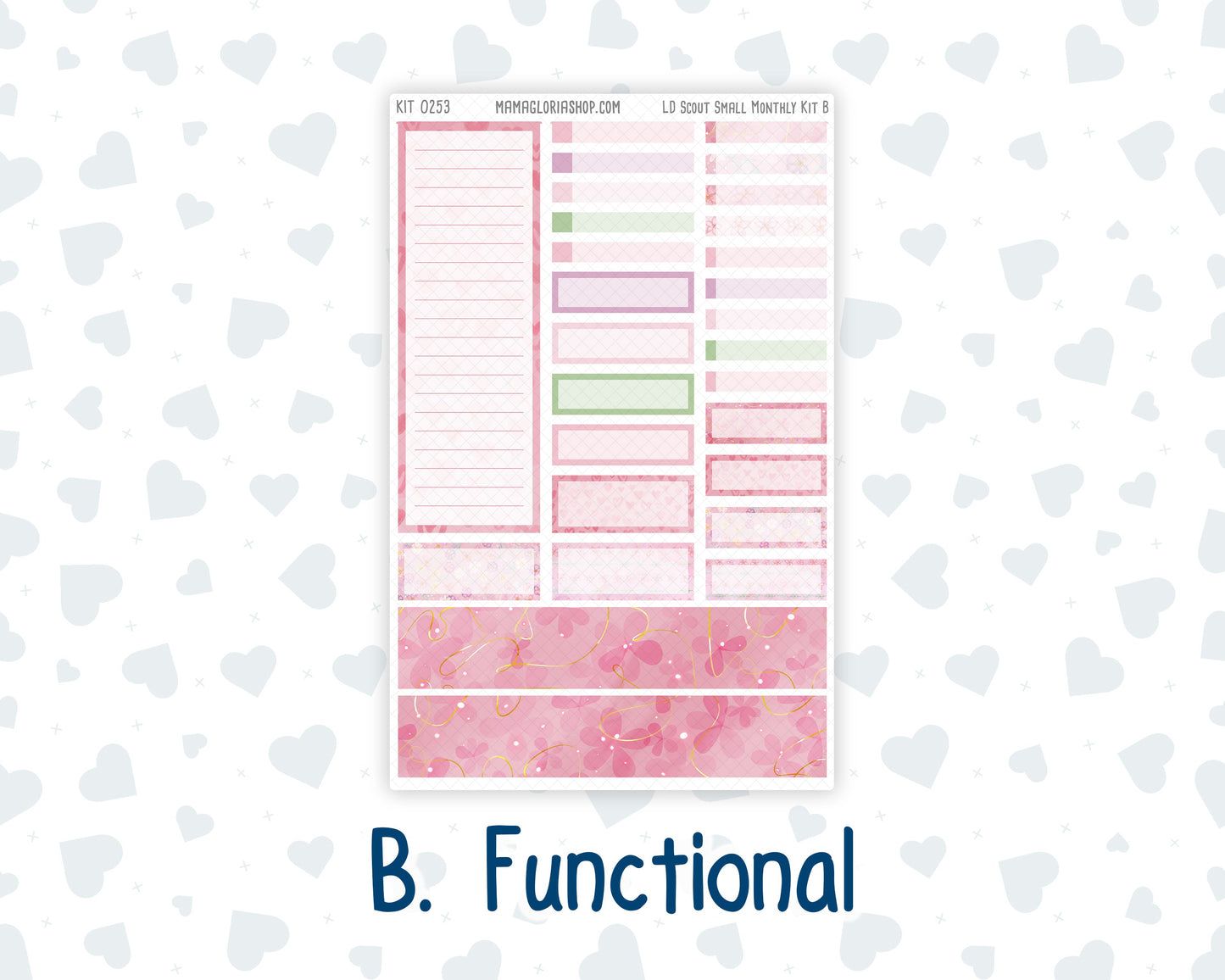 Kit 0253 - Laurel Denise The Scout Planner Small - Monthly Kit - February - Rosy Daydreams