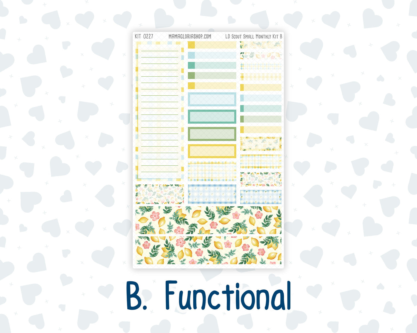 Kit 0227 - Laurel Denise The Scout Planner Small - Monthly Kit - July - Lemon Grove