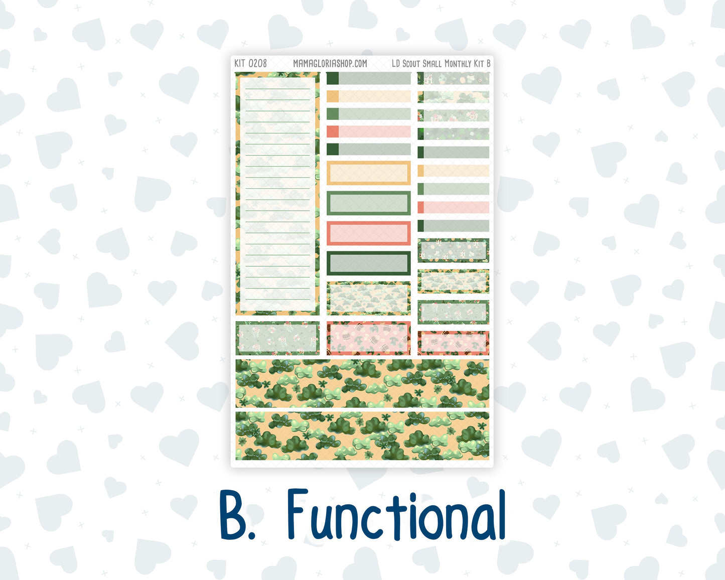 Kit 0208 - Laurel Denise The Scout Planner Small - Monthly Kit - March - Shamrock Lane