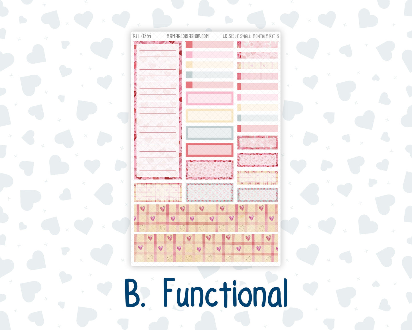 Kit 0254 - Laurel Denise The Scout Planner Small - Monthly Kit - February - Valentine Village