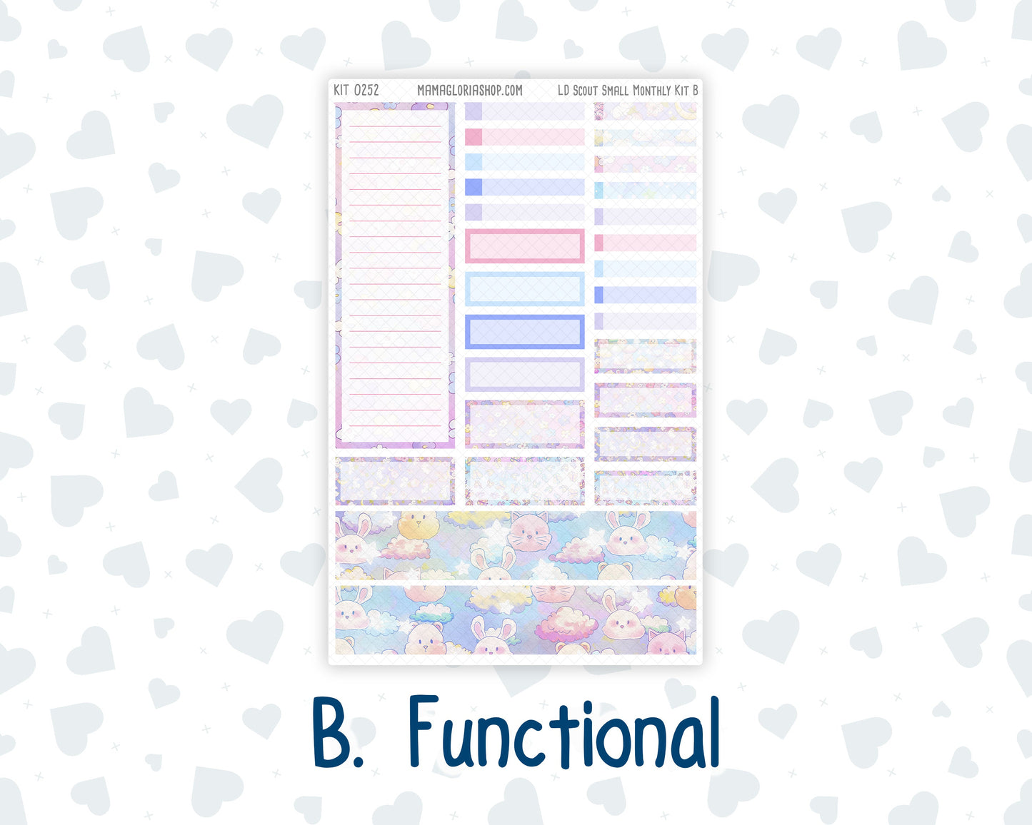 Kit 0252 - Laurel Denise The Scout Planner Small - Monthly Kit - February - Tokyo Candy Cloud