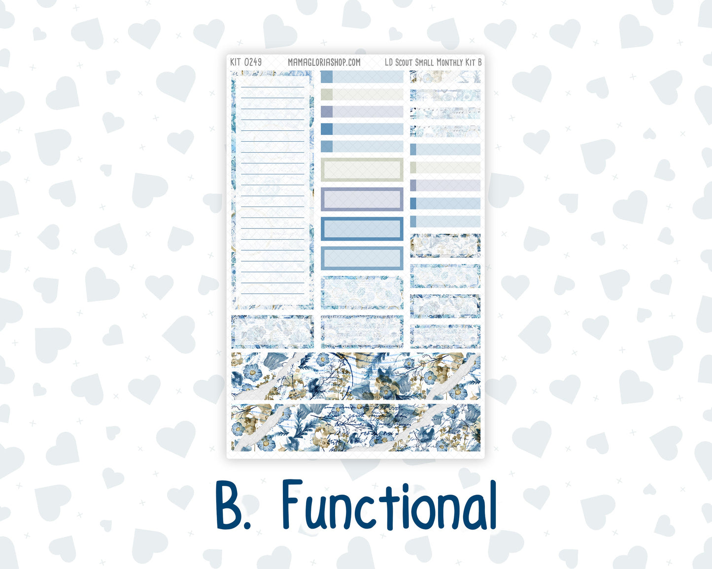 Kit 0249 - Laurel Denise The Scout Planner Small - Monthly Kit - January - Icy Lace