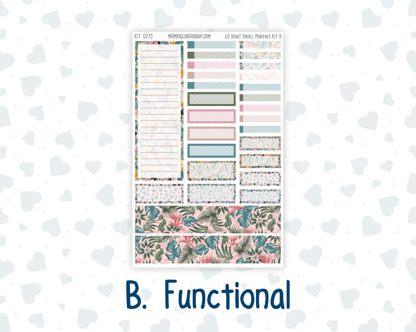 Kit 0275 - Laurel Denise The Scout Planner Small - Monthly Kit - July - Tropical Safari Blush