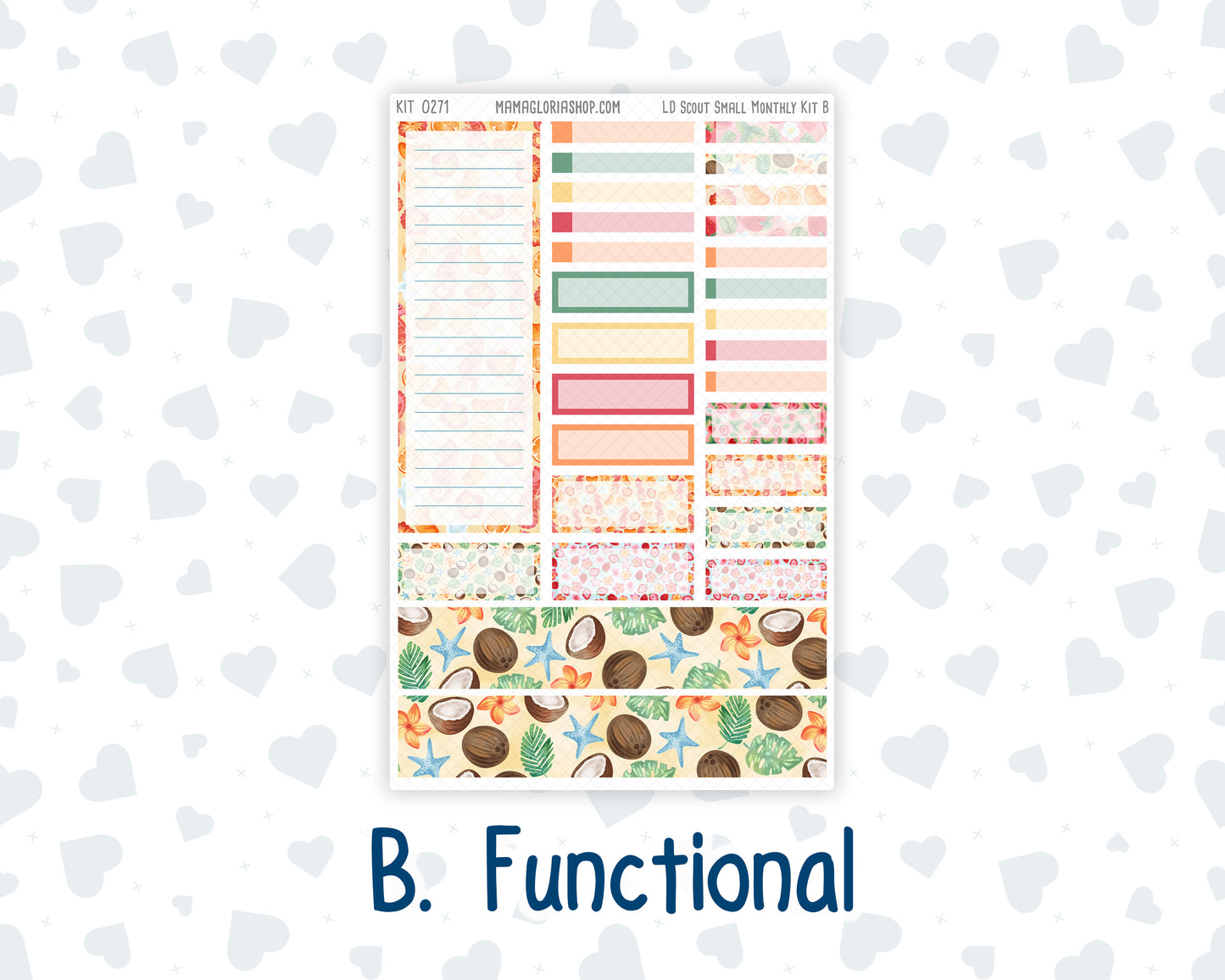 Kit 0271 - Laurel Denise The Scout Planner Small - Monthly Kit - June - Strawberry Shore