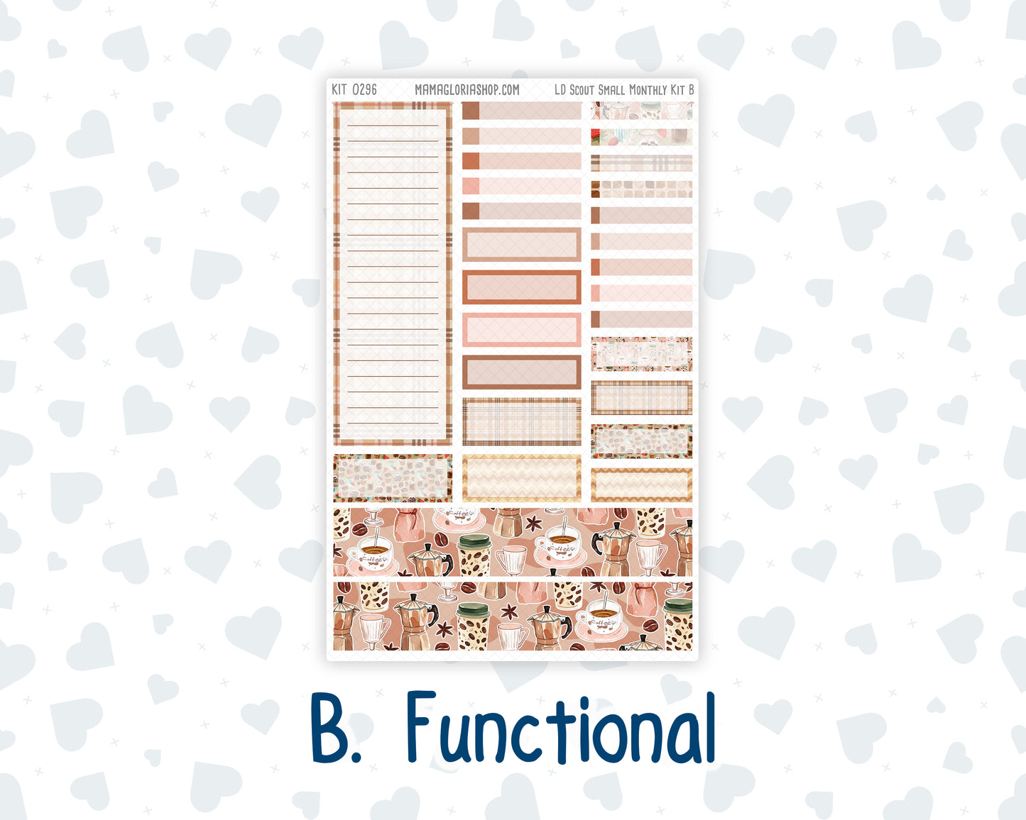 Kit 0296 - Laurel Denise The Scout Planner Small - Monthly Kit - September - Coffee Break