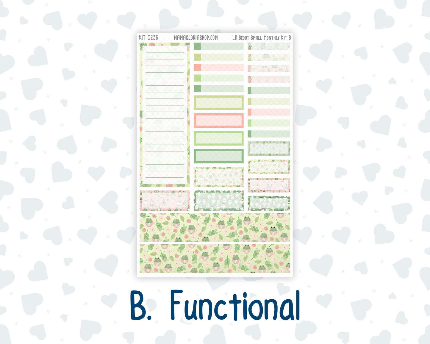 Kit 0256 - Laurel Denise The Scout Planner Small - Monthly Kit - March - Froggy Luck