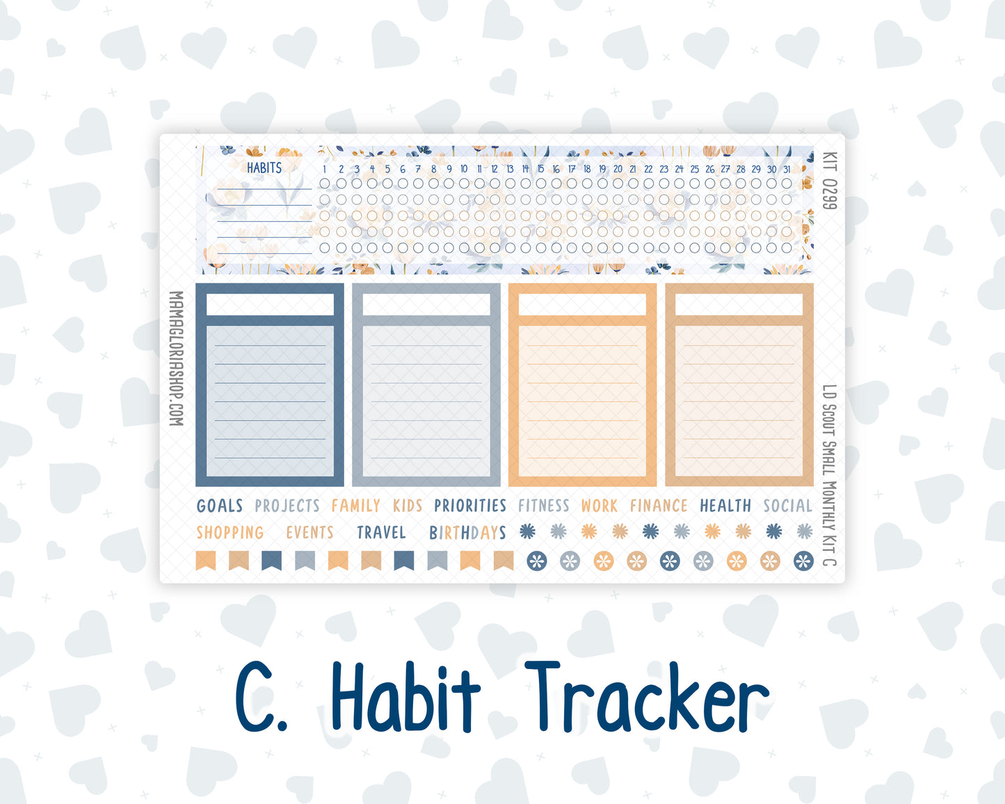 Kit 0299 - Laurel Denise The Scout Planner Small - Monthly Kit - October - Book Nook