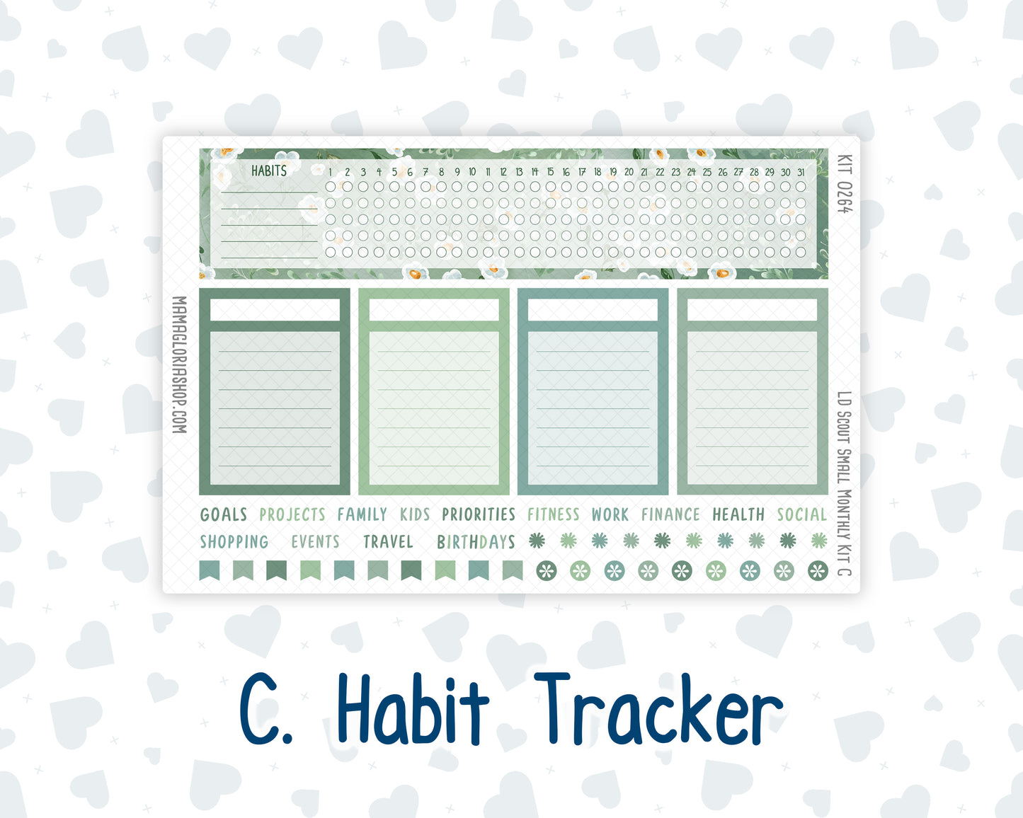 Kit 0264 - Laurel Denise The Scout Planner Small - Monthly Kit - May - Spring Walk