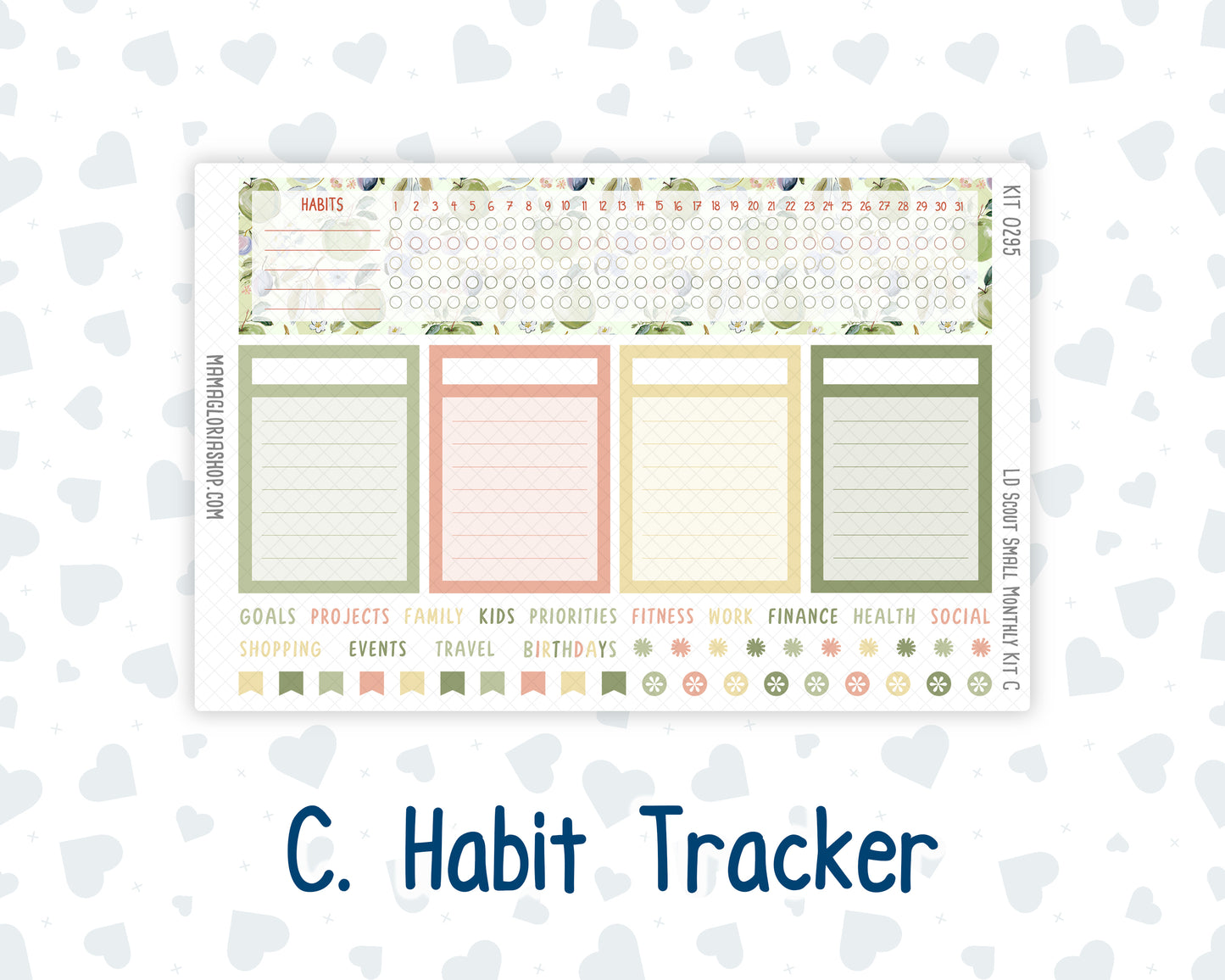 Kit 0295 - Laurel Denise The Scout Planner Small - Monthly Kit - September - Apple Harvest