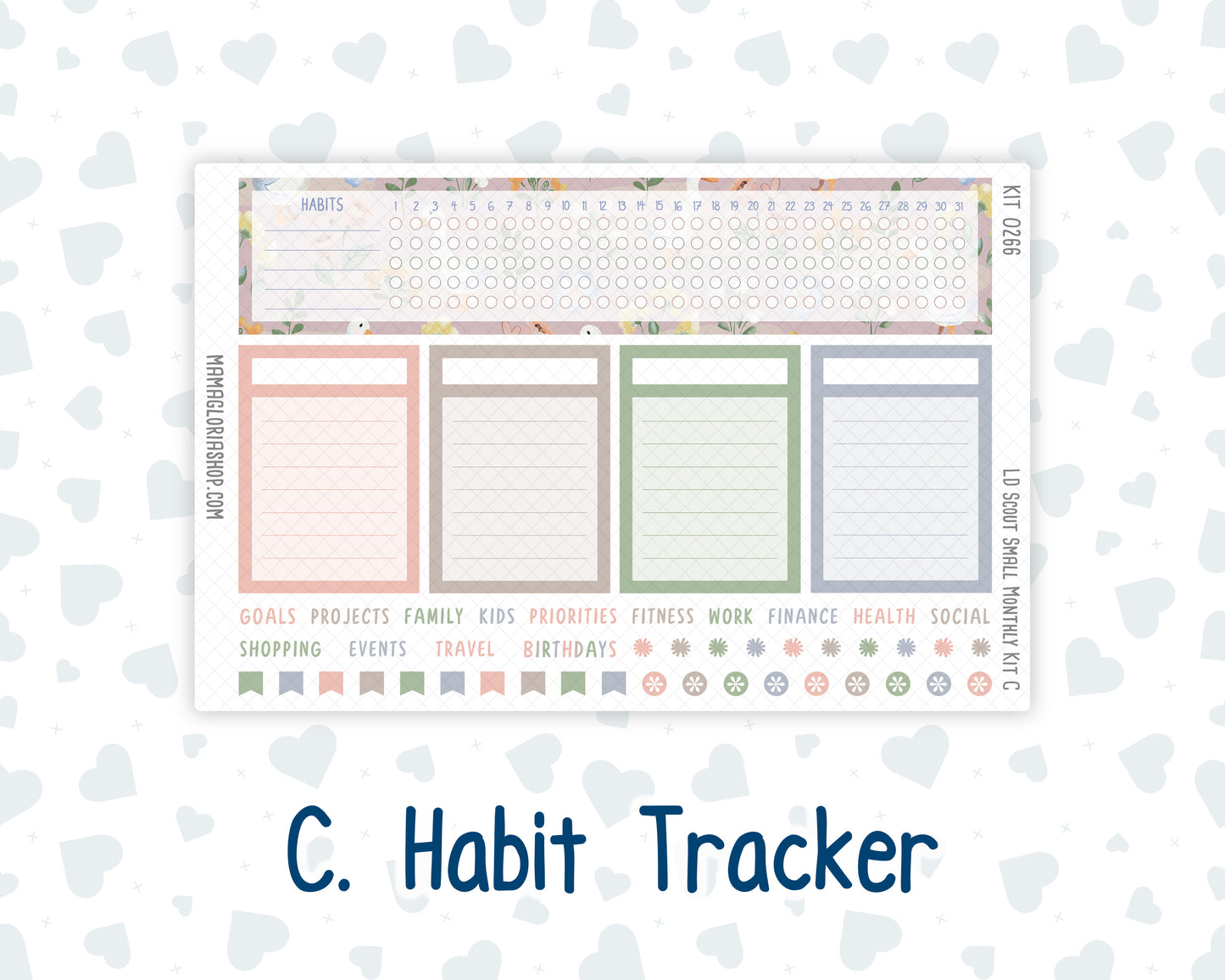 Kit 0266 - Laurel Denise The Scout Planner Small - Monthly Kit - May - Froggy Lake Picnic