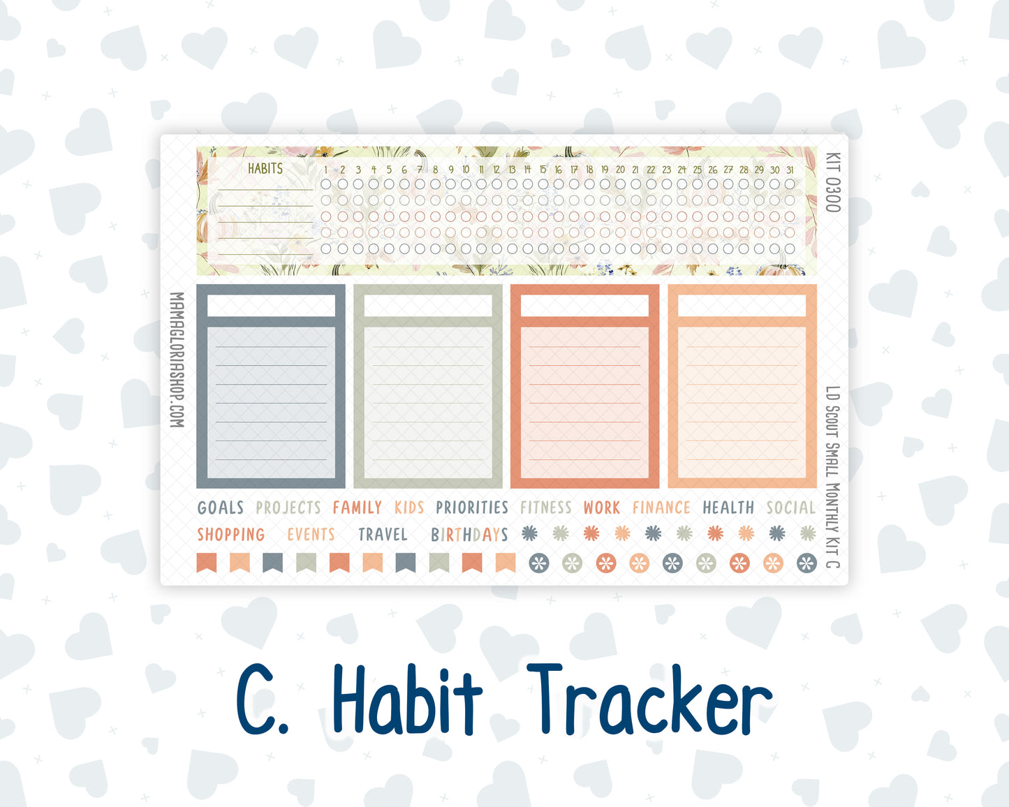 Kit 0300 - Laurel Denise The Scout Planner Small - Monthly Kit - October - Autumn Stroll