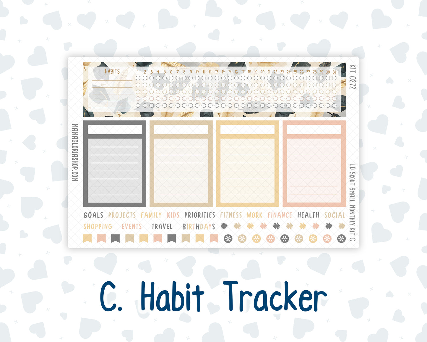 Kit 0272 - Laurel Denise The Scout Planner Small - Monthly Kit - May - Graduation