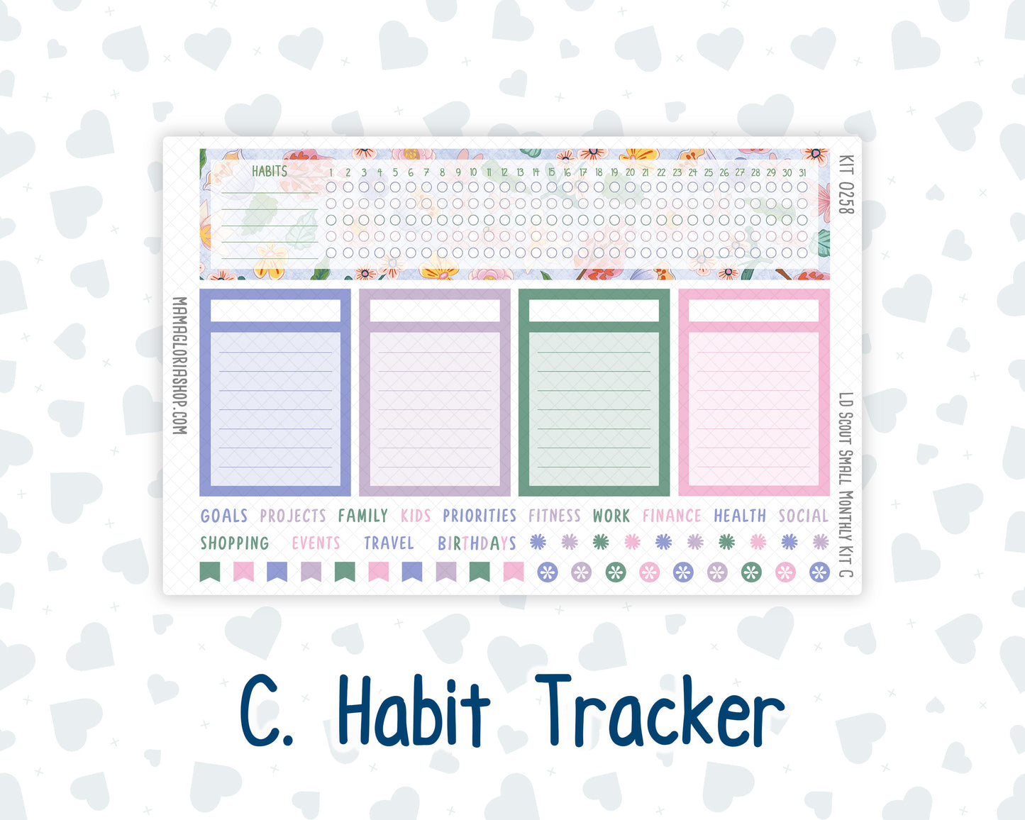 Kit 0258 - Laurel Denise The Scout Planner Small - Monthly Kit - March - Plant Therapy