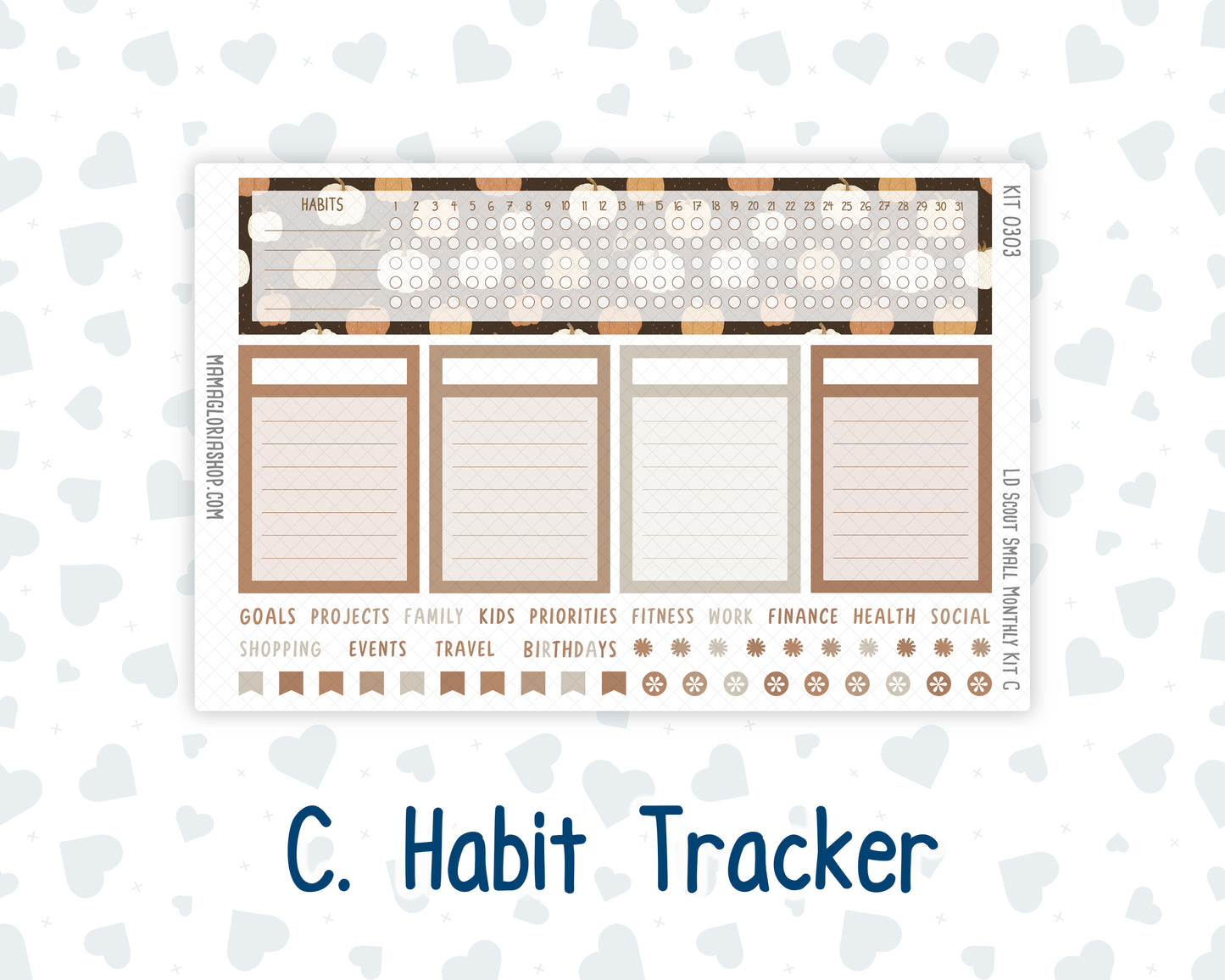 Kit 0303 - Laurel Denise The Scout Planner Small - Monthly Kit - November - Into The Woods