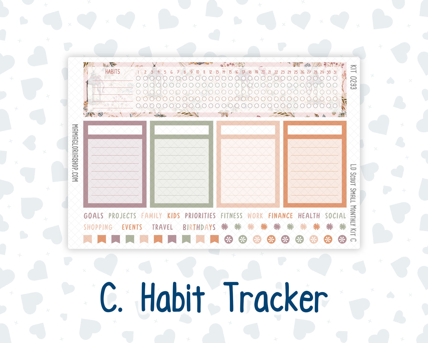 Kit 0293 - Laurel Denise The Scout Planner Small - Monthly Kit - September - Fleur de Provence