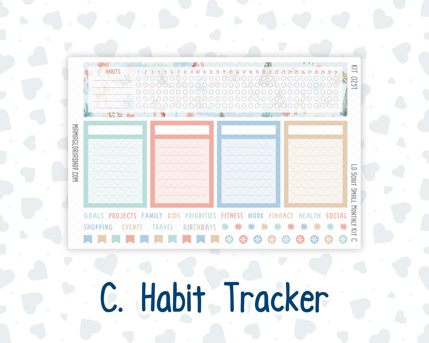 Kit 0251 - Laurel Denise The Scout Planner Small - Monthly Kit - January - Pine & Paws