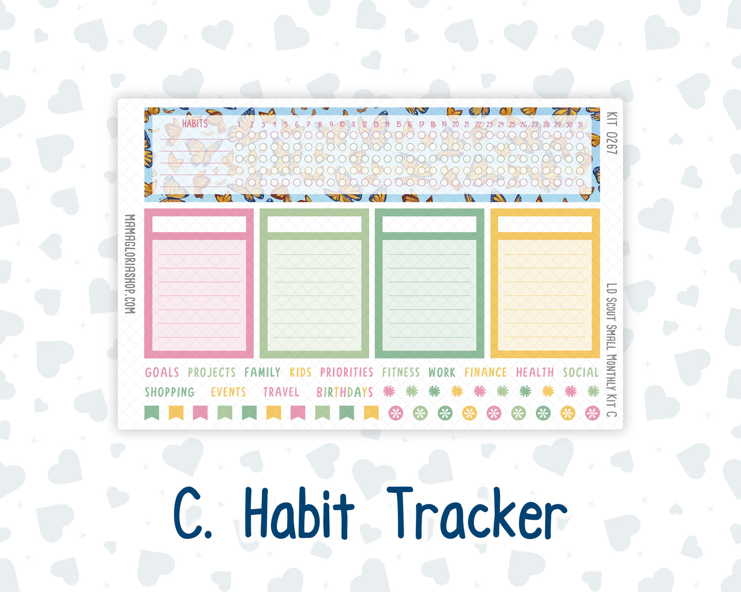 Kit 0267 - Laurel Denise The Scout Planner Small - Monthly Kit - May - Flowers For Mama
