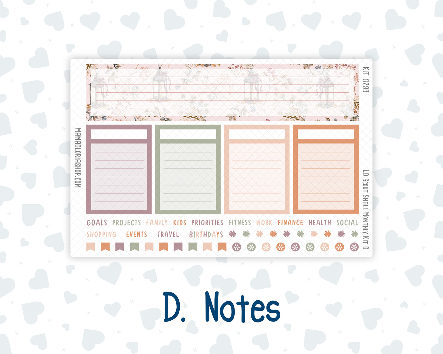 Kit 0293 - Laurel Denise The Scout Planner Small - Monthly Kit - September - Fleur de Provence