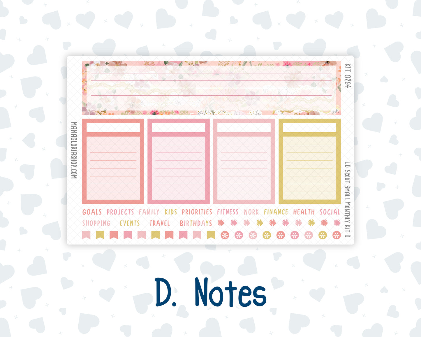 Kit 0294 - Laurel Denise The Scout Planner Small - Monthly Kit - September - Rosy Reveria
