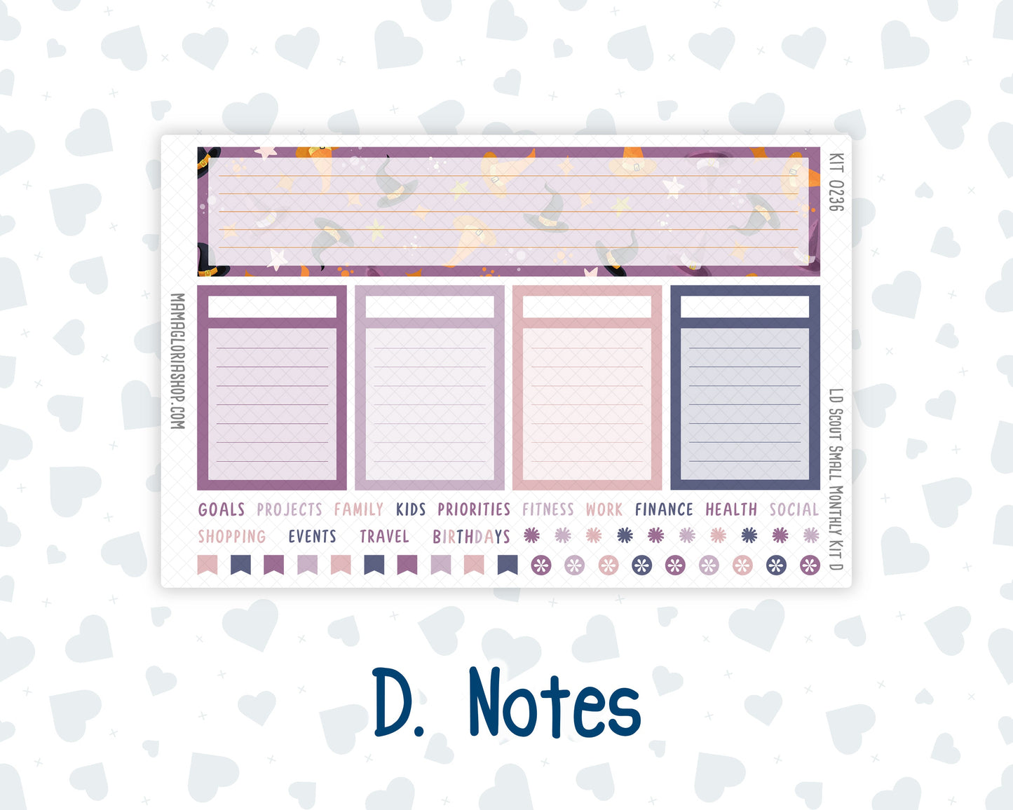 Kit 0236 - Laurel Denise The Scout Planner Small - Monthly Kit - October - Sweet & Spooky