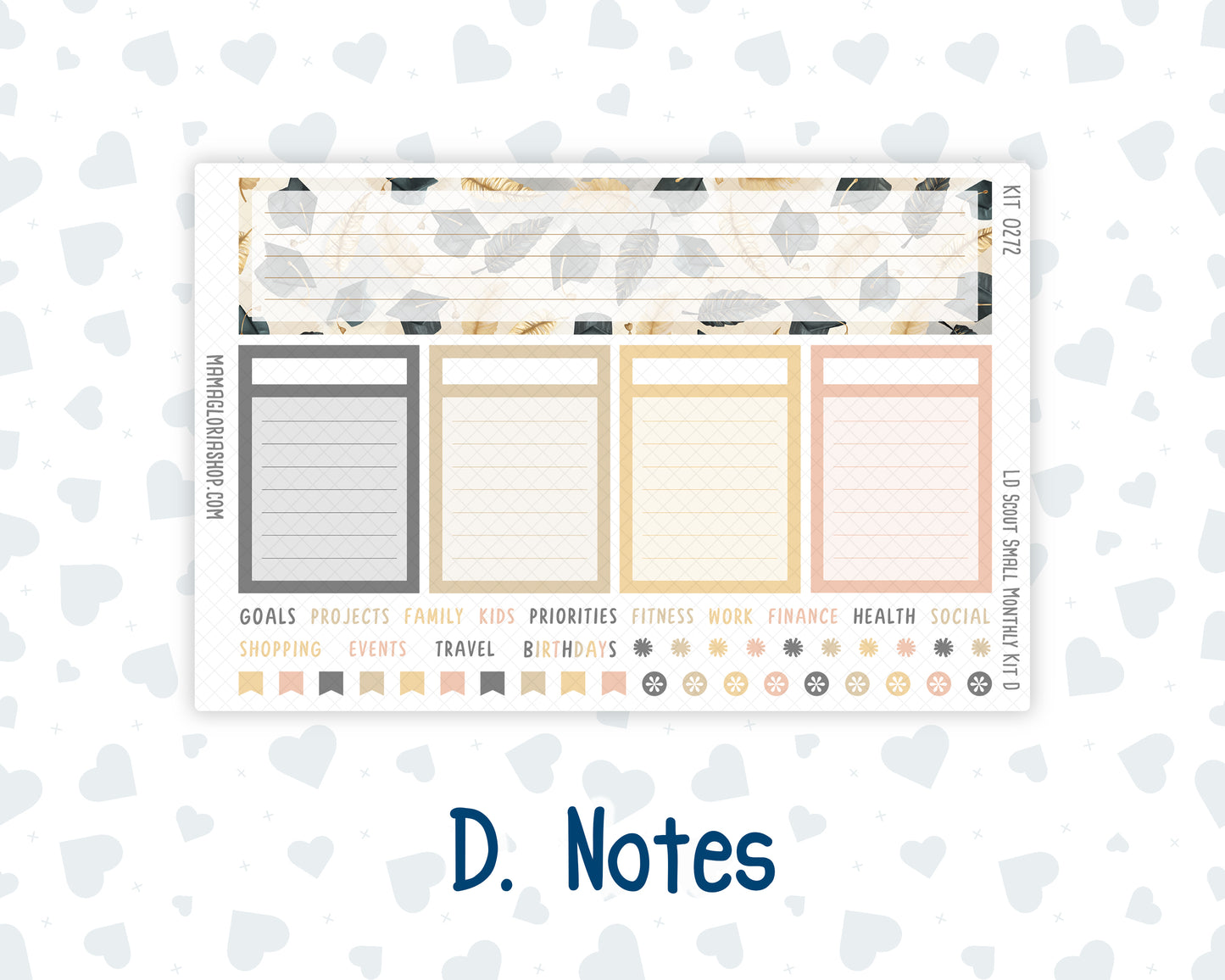 Kit 0272 - Laurel Denise The Scout Planner Small - Monthly Kit - May - Graduation