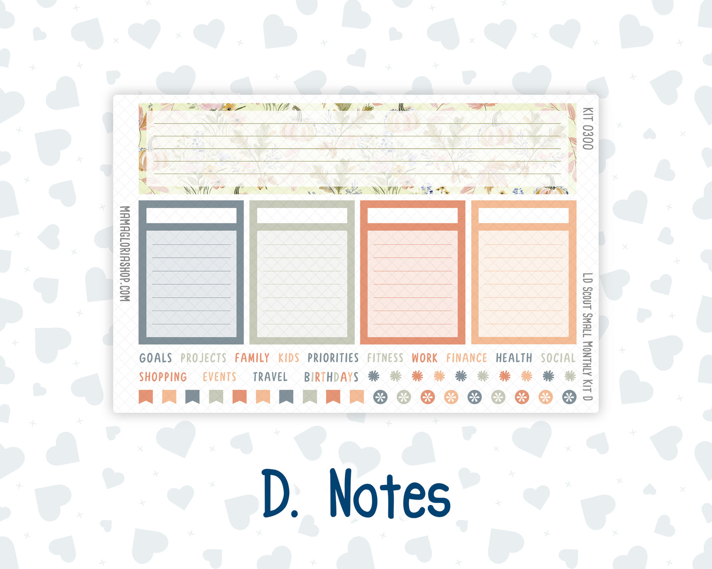 Kit 0300 - Laurel Denise The Scout Planner Small - Monthly Kit - October - Autumn Stroll