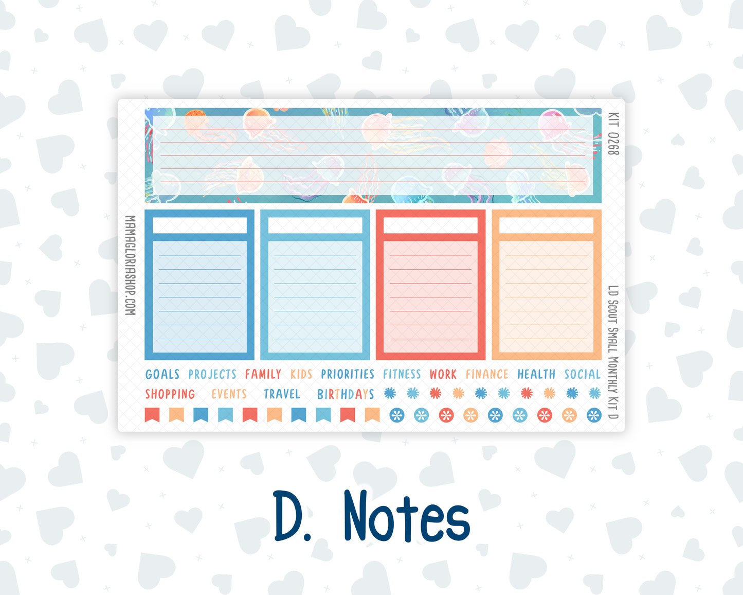 Kit 0268 - Laurel Denise The Scout Planner Small - Monthly Kit - June - Sea Sweeties