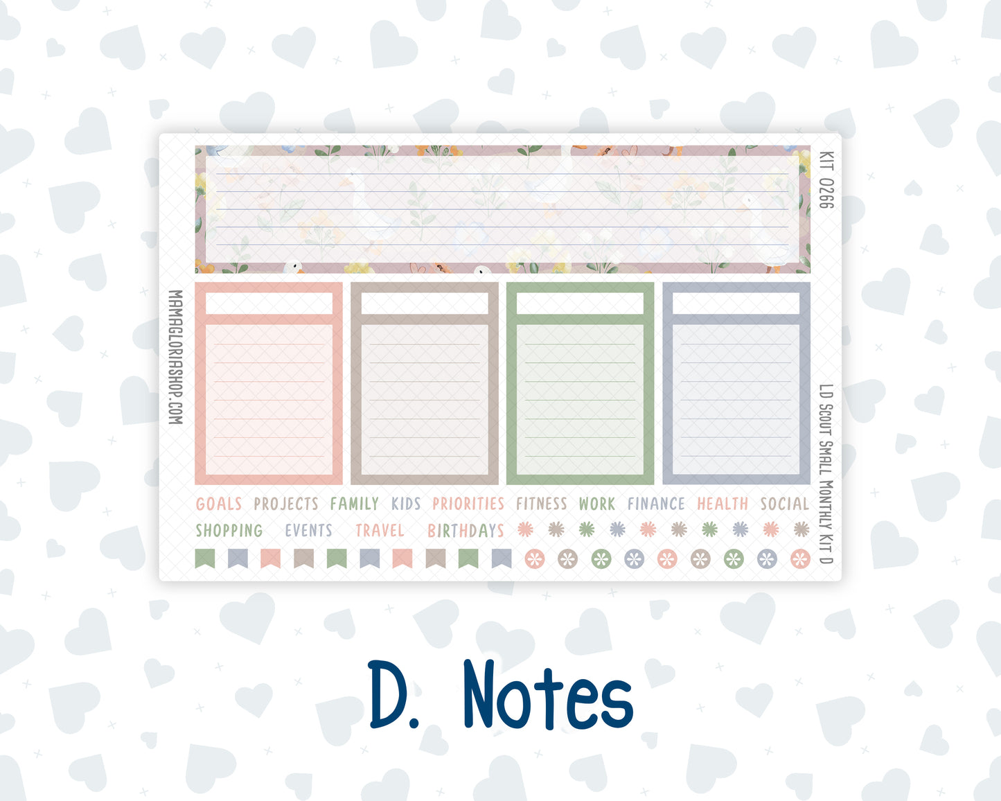 Kit 0266 - Laurel Denise The Scout Planner Small - Monthly Kit - May - Froggy Lake Picnic