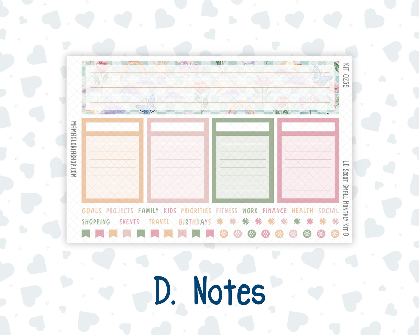 Kit 0259 - Laurel Denise The Scout Planner Small - Monthly Kit - March - Spring Garden Chores
