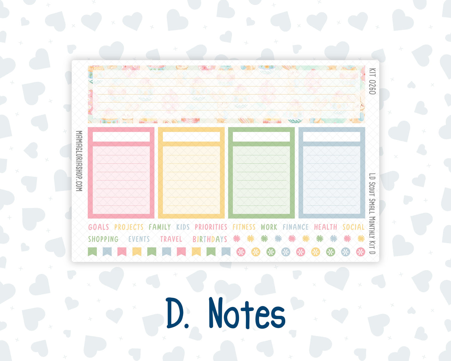 Kit 0260 - Laurel Denise The Scout Planner Small - Monthly Kit - April - Pastel Egg Hunt