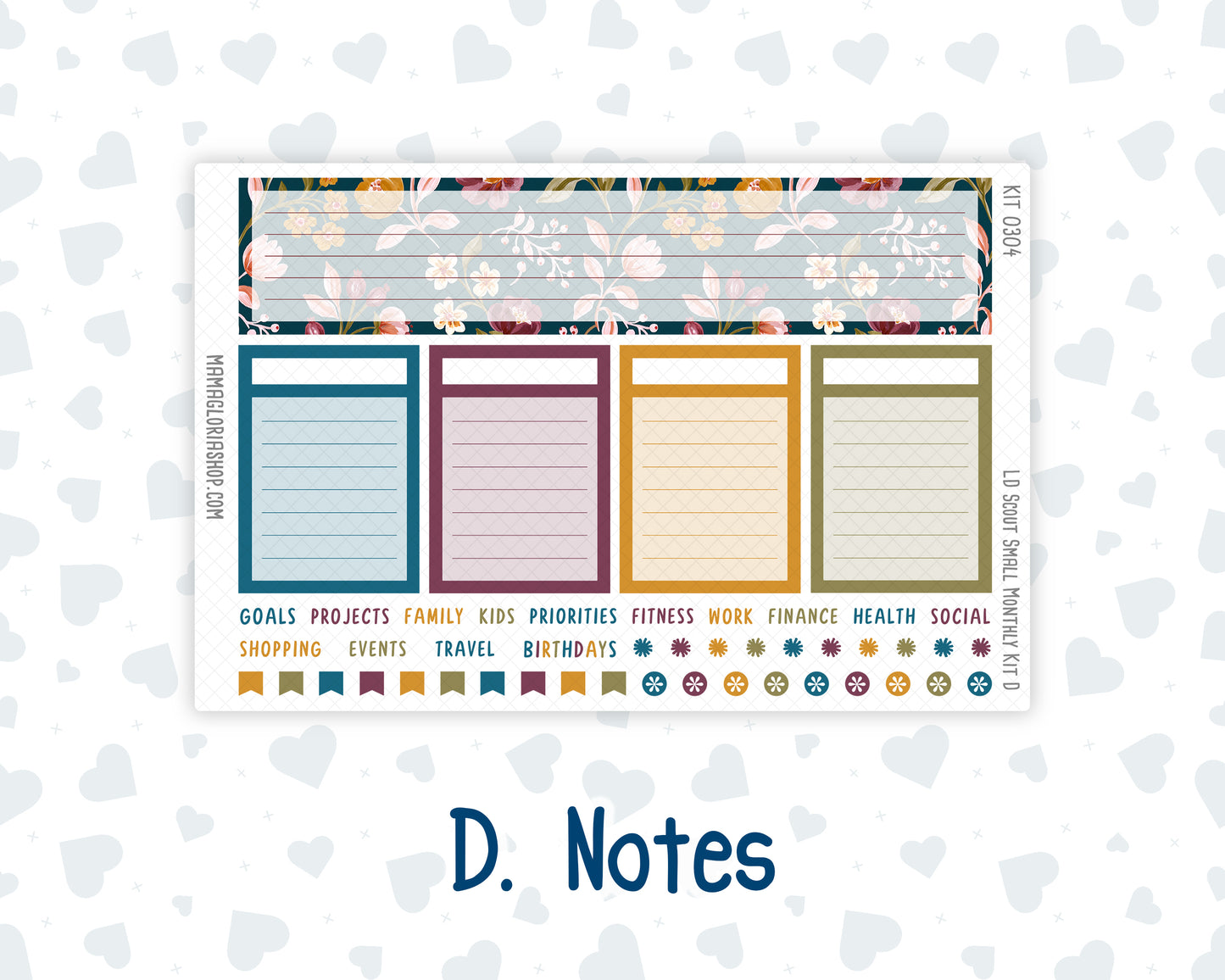Kit 0304 - Laurel Denise The Scout Planner Small - Monthly Kit - November - Autumn In Bloom