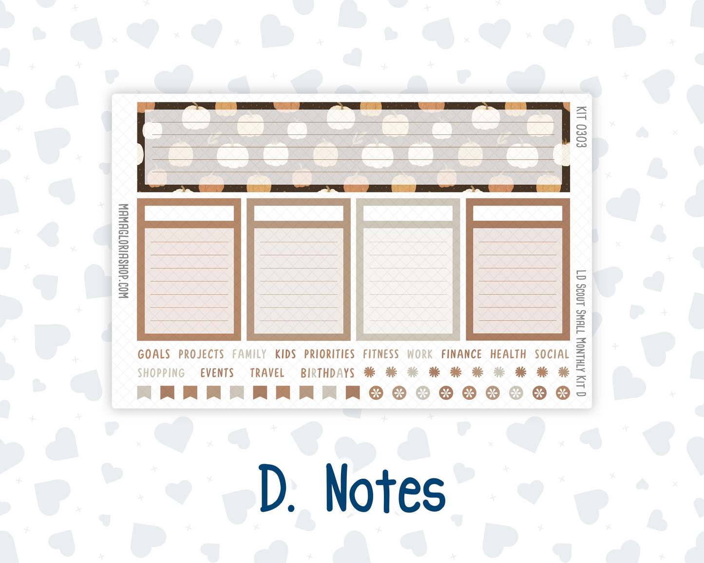 Kit 0303 - Laurel Denise The Scout Planner Small - Monthly Kit - November - Into The Woods