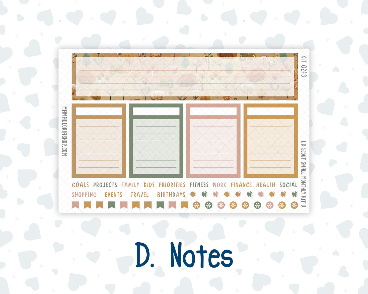 Kit 0243 - Laurel Denise The Scout Planner Small - Monthly Kit - November - Boho Autumn