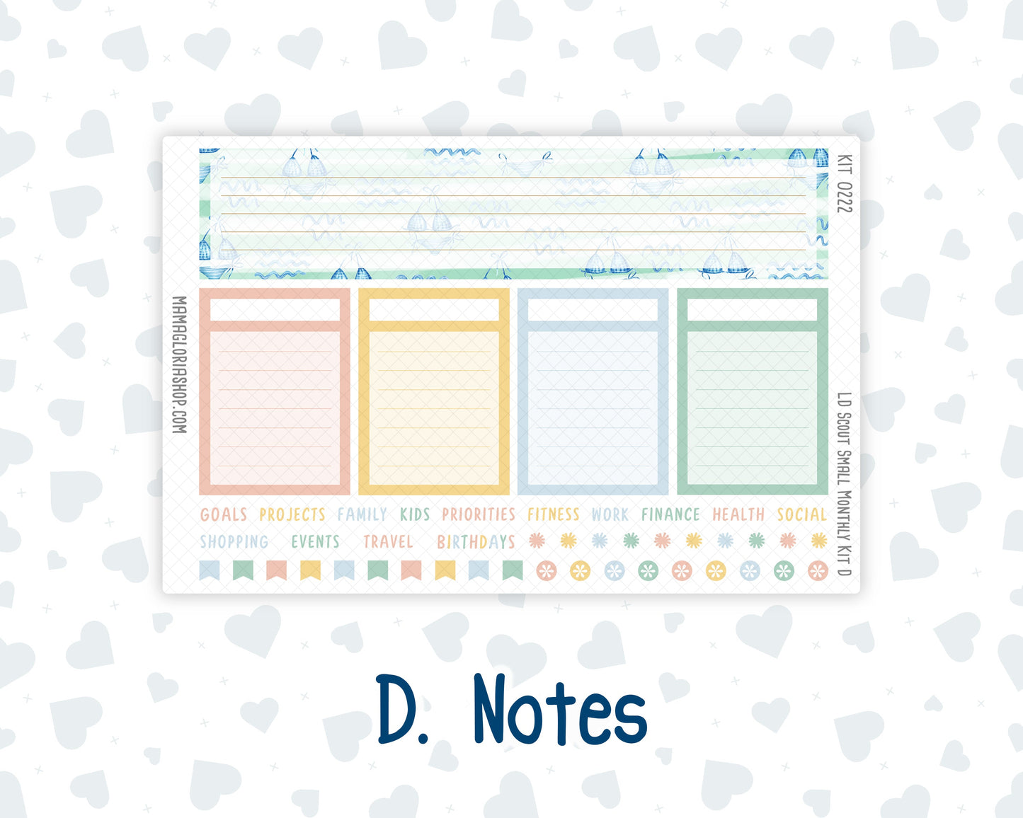 Kit 0222 - Laurel Denise The Scout Planner Small - Monthly Kit - June - Beach Day