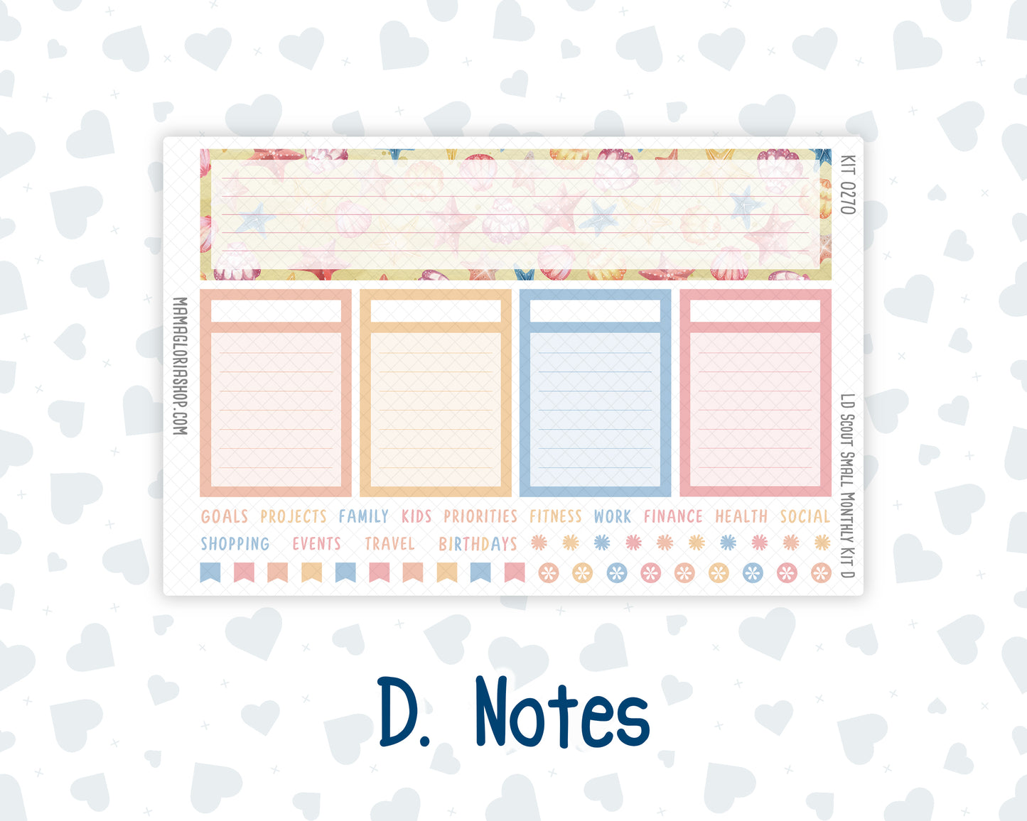 Kit 0270 - Laurel Denise The Scout Planner Small - Monthly Kit - June - Beachside Bliss