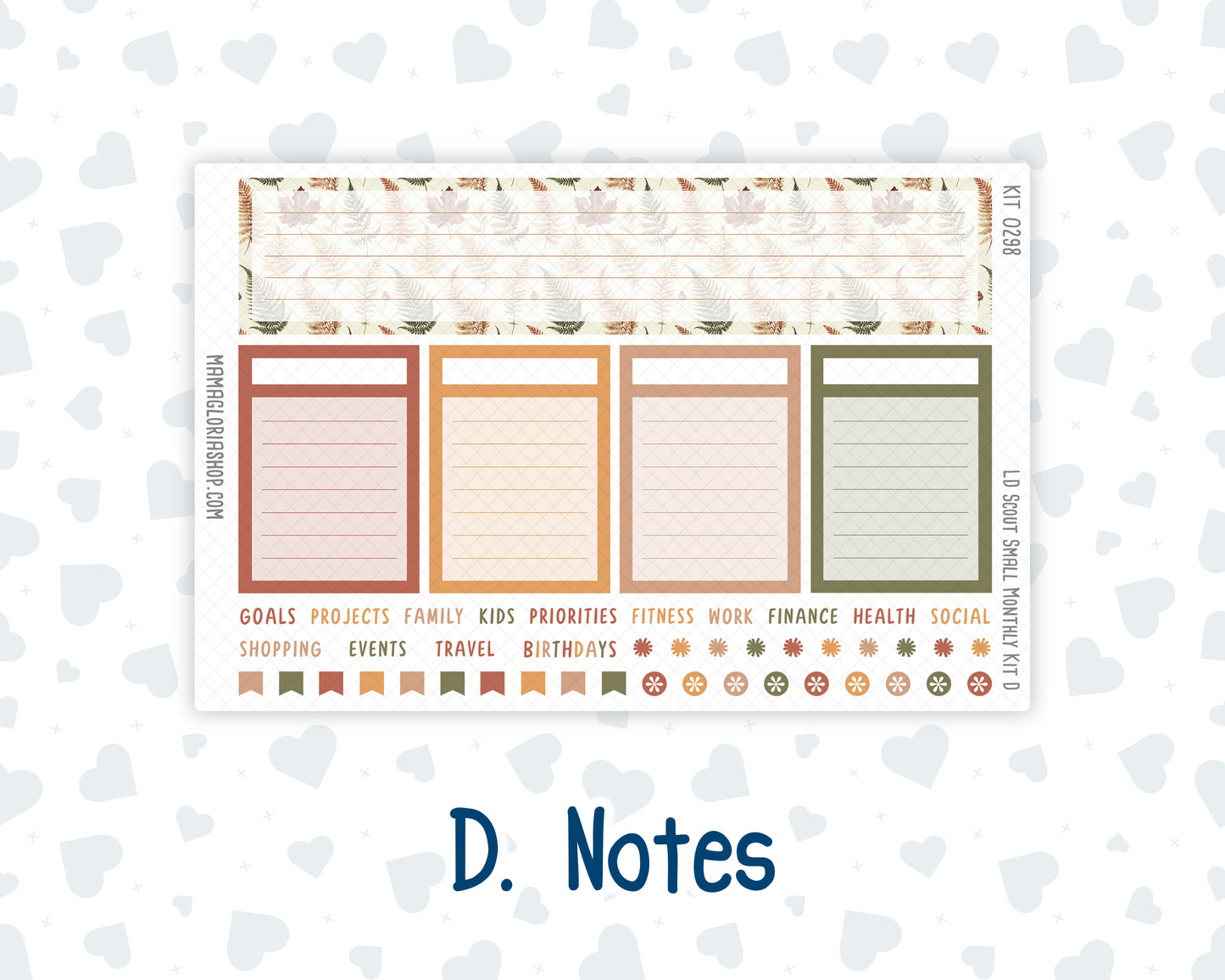 Kit 0298 - Laurel Denise The Scout Planner Small - Monthly Kit - October - Velvet Bloom