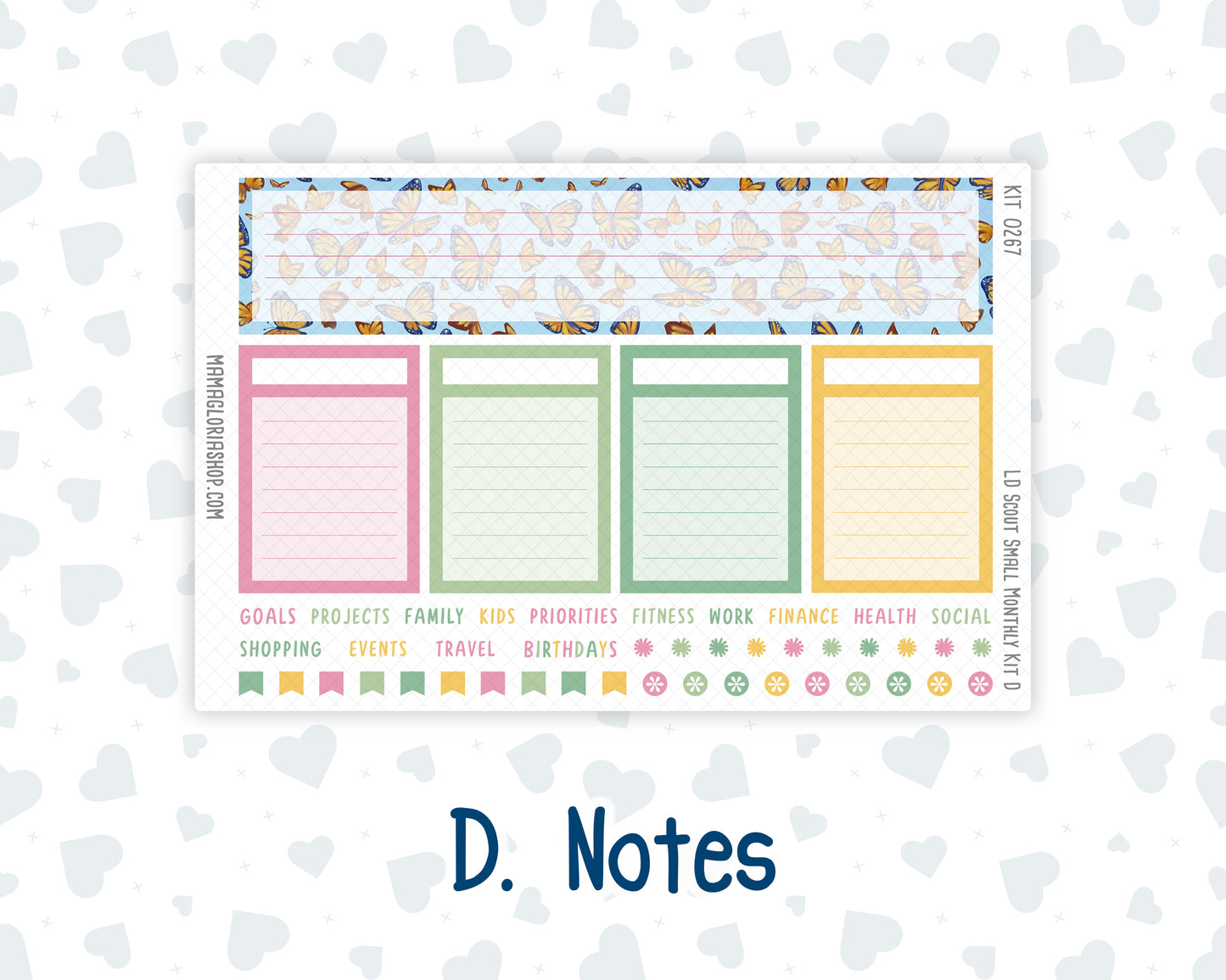 Kit 0267 - Laurel Denise The Scout Planner Small - Monthly Kit - May - Flowers For Mama