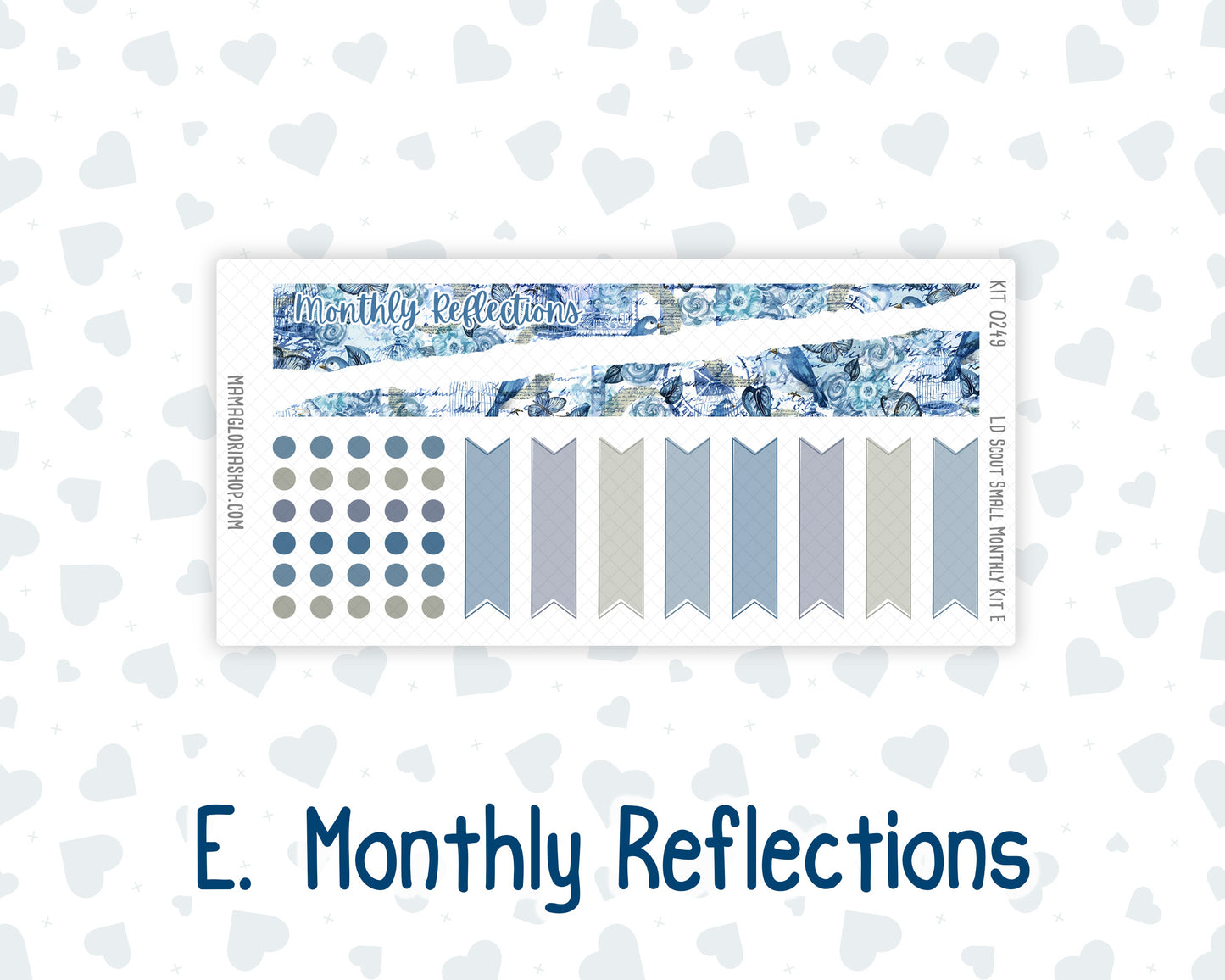 Kit 0249 - Laurel Denise The Scout Planner Small - Monthly Kit - January - Icy Lace