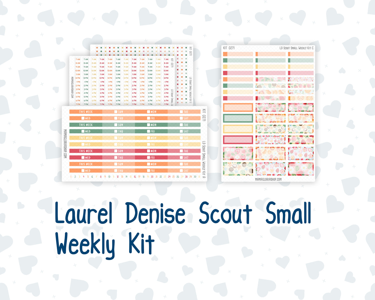 Kit 0271 - Laurel Denise The Scout Planner Small - Weekly Kit - June - Strawberry Shore