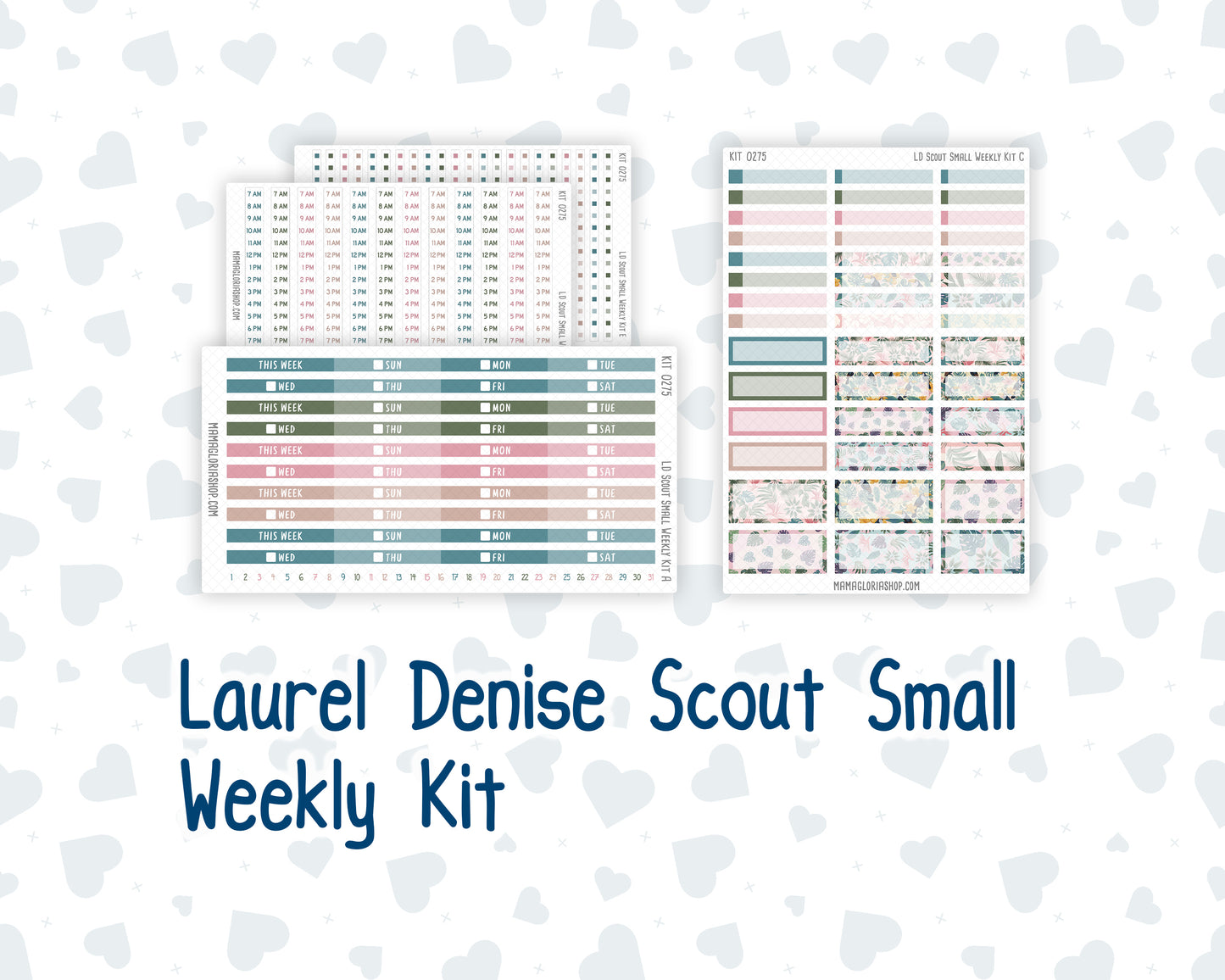 Kit 0275 - Laurel Denise The Scout Planner Small - Weekly Kit - July - Tropical Safari Blush