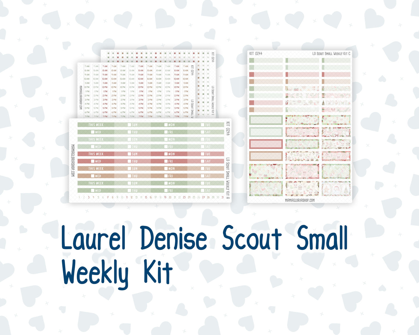 Kit 0244 - Laurel Denise The Scout Planner Small - Weekly Kit - December - Santas Village