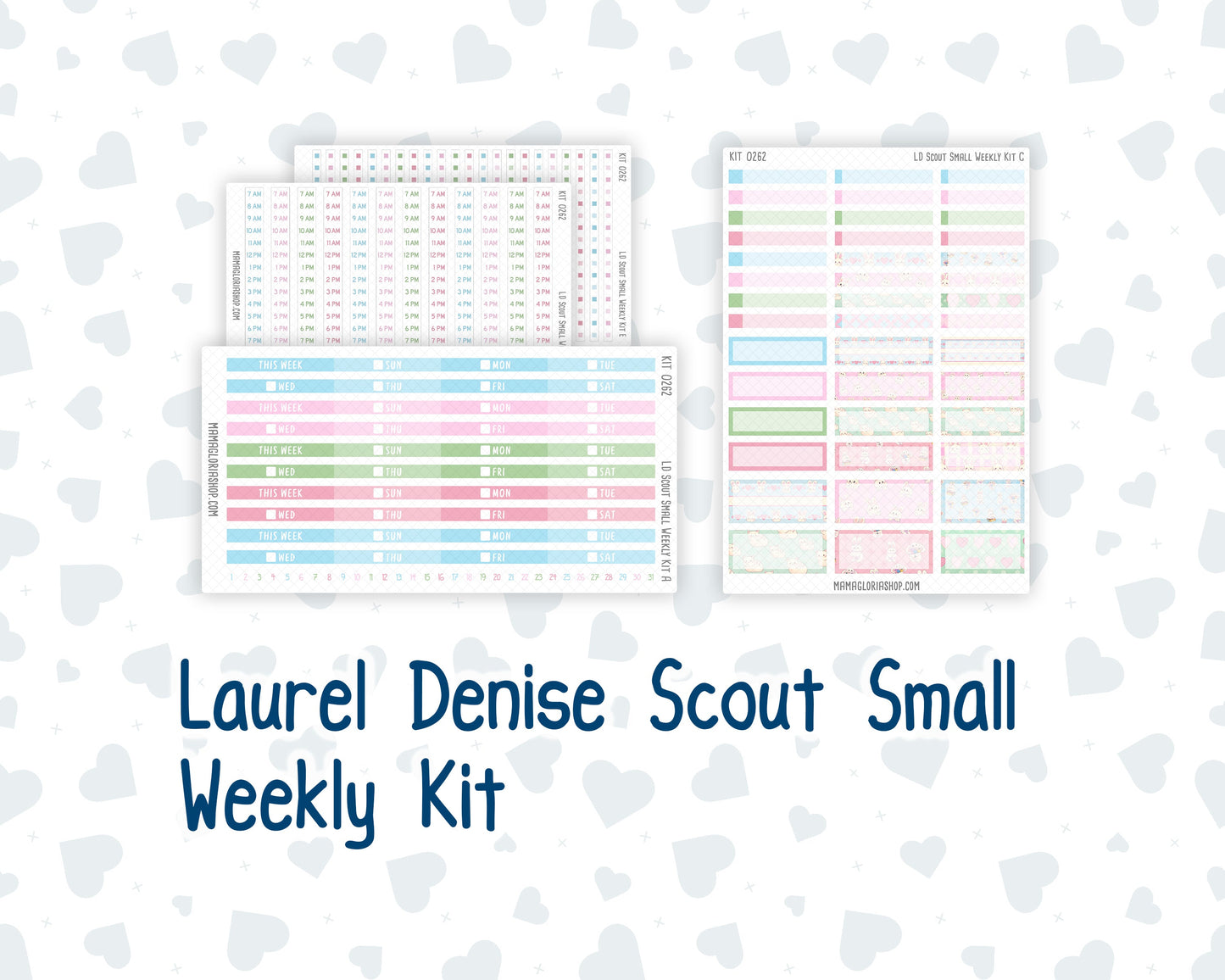 Kit 0262 - Laurel Denise The Scout Planner Small - Weekly Kit - April - Spring Puffs