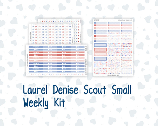 Kit 0273 - Laurel Denise The Scout Planner Small - Weekly Kit - July - Americana In Bloom