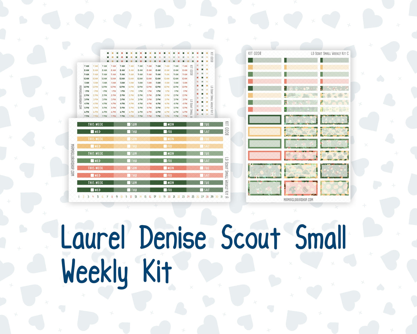 Kit 0208 - Laurel Denise The Scout Planner Small - Weekly Kit - March - Shamrock Lane