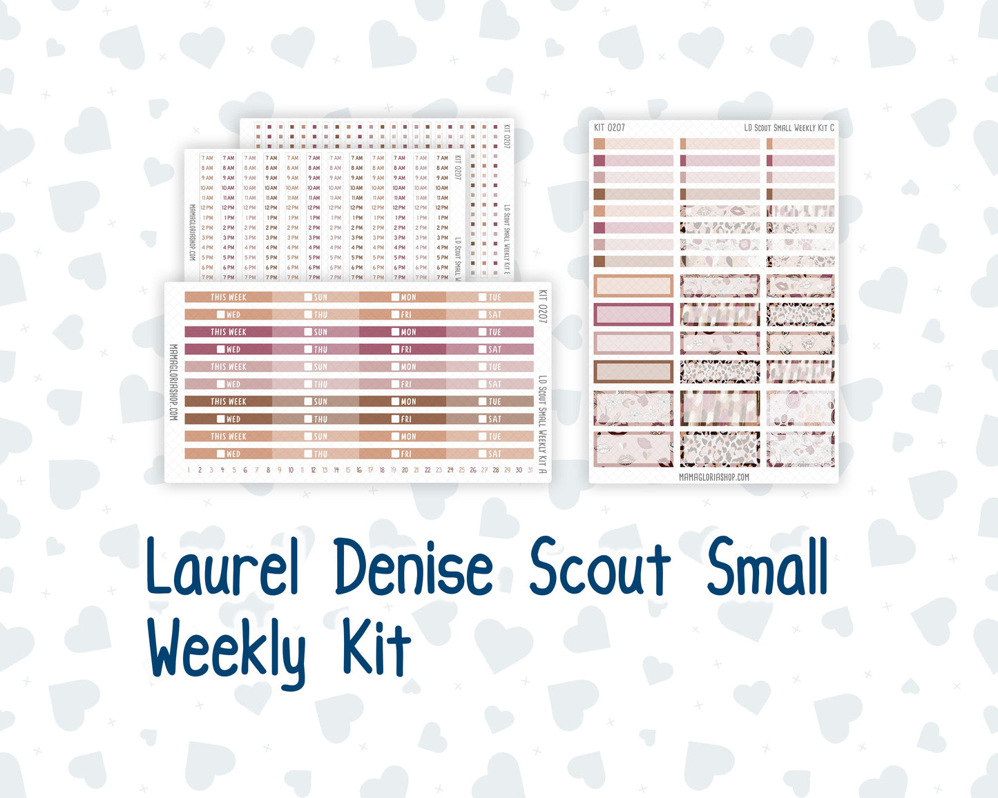 Kit 0207 - Laurel Denise The Scout Planner Small - Weekly Kit - February - Wild Love