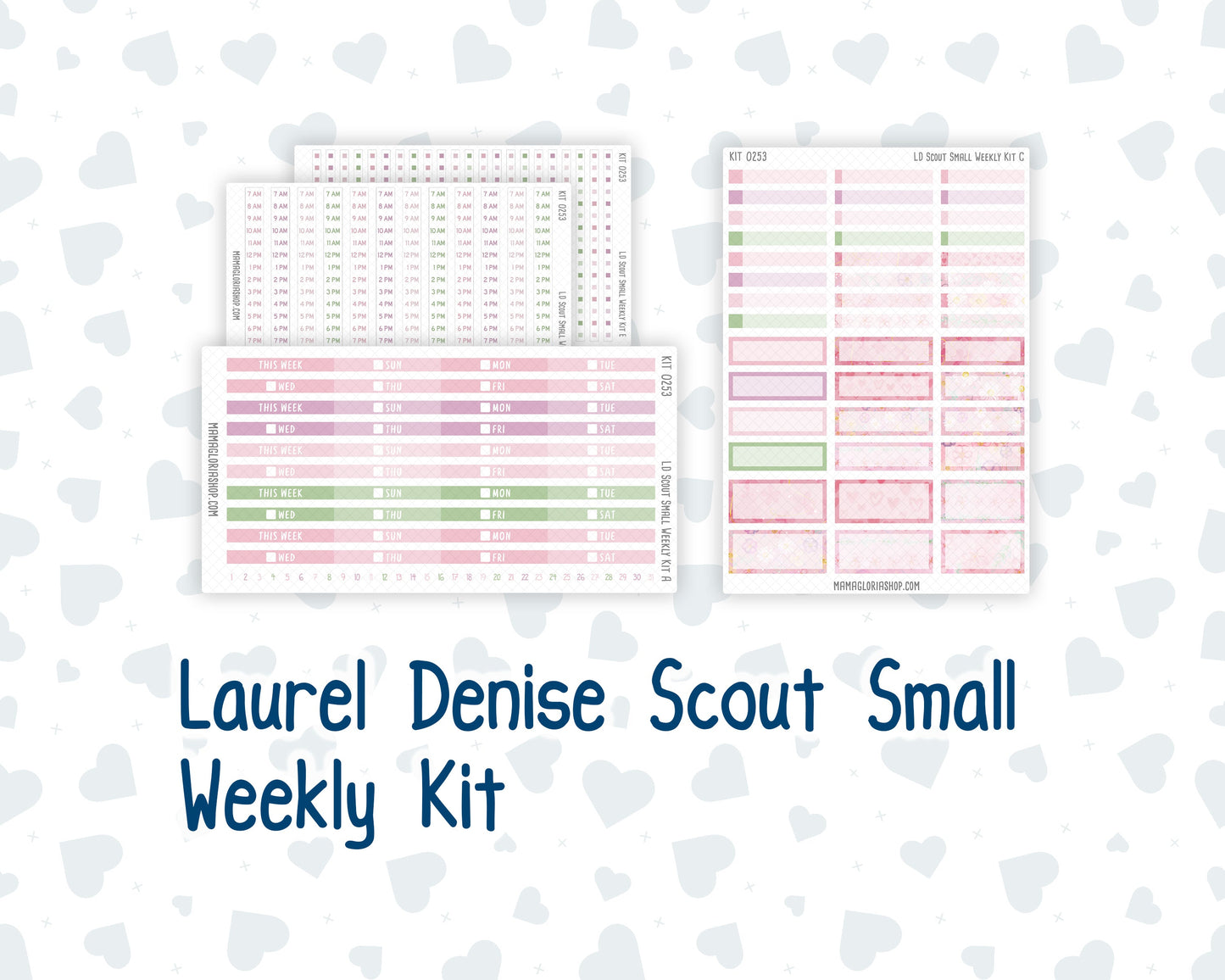 Kit 0253 - Laurel Denise The Scout Planner Small - Weekly Kit - February - Rosy Daydreams